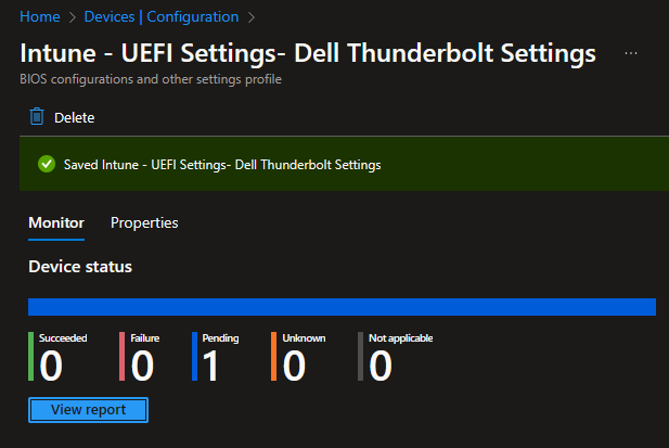 Configure Dell UEFI Settings using Intune Configuration Profiles